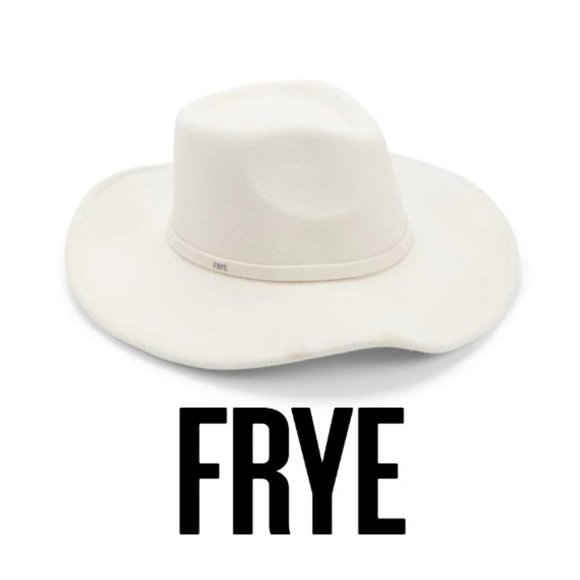 Frye Accessories - FRYE Belted Cream Western Fedora Hat!
